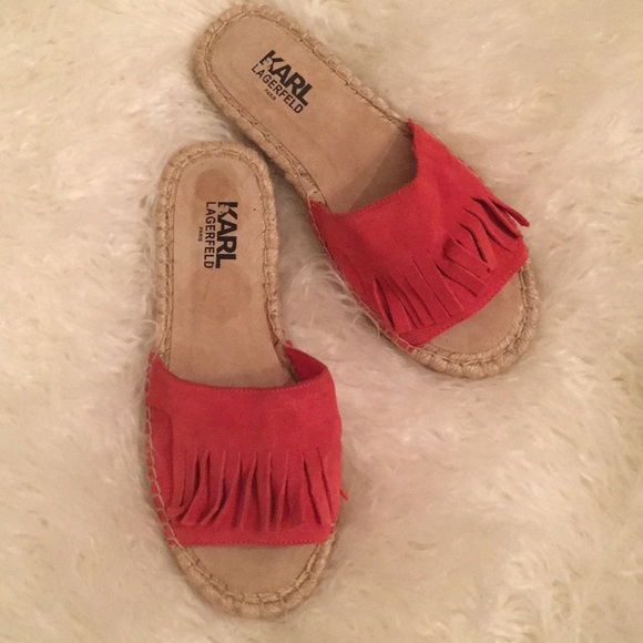 Karl Lagerfeld | Suede Espadrille Sandals | Size 6 - Picture 2 of 8